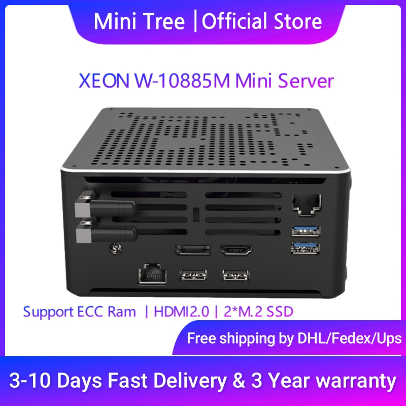 Pc Gaming Used - Intel-Mini Gaming PC,xeon,W-10885M,ecc ram,win11,2 x ddr4,nvme,2lans,オフィス,ゲーマー,デスクトップコンピューター,Webサーバー,ホスト,hd,dp,2186m