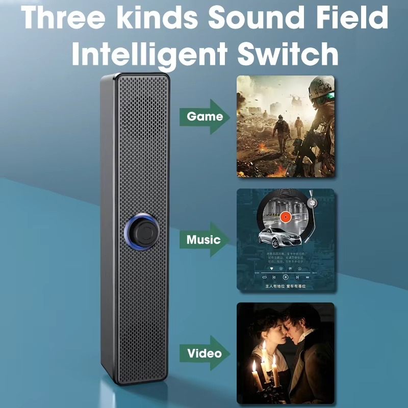Bluetooth 5.0 4Dサラウンドサウンドバー 有線 - Gaming Speaker のレビューと価格
