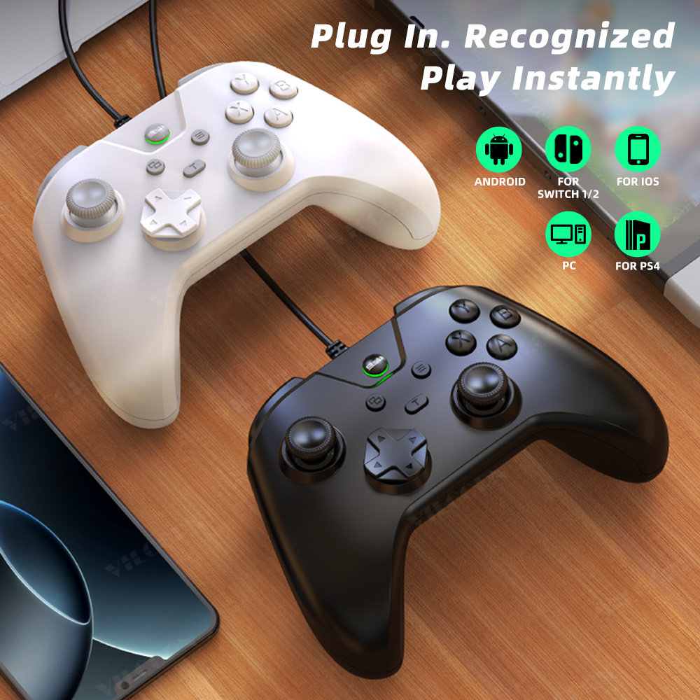 VILCORN 有線ゲーミングコントローラー PCゲームパッ - Pc Gaming Emulator のレビューと価格