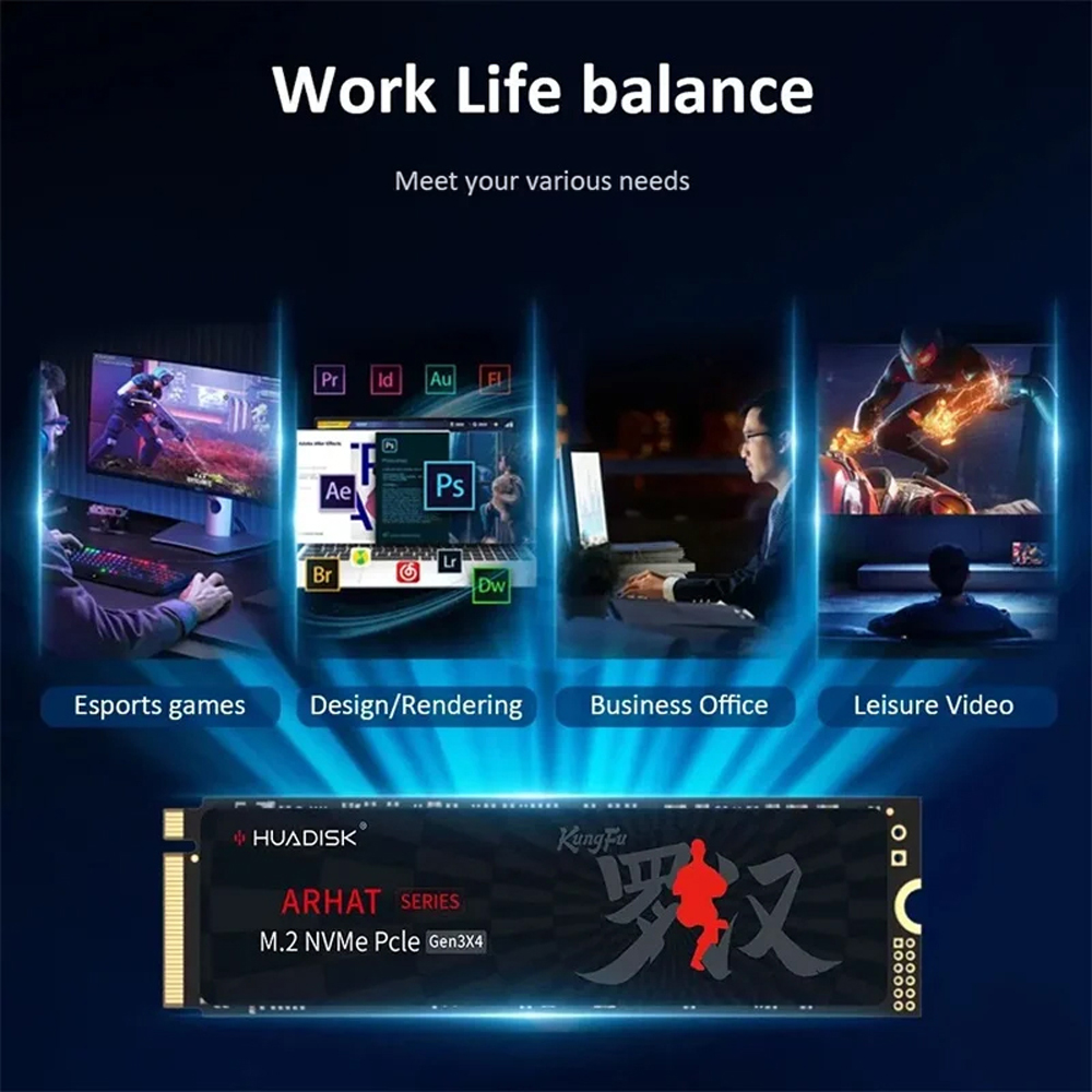 Huadisk SSD NVMe M.2 1TB/512GB - Pc Gaming Used のレビューと価格